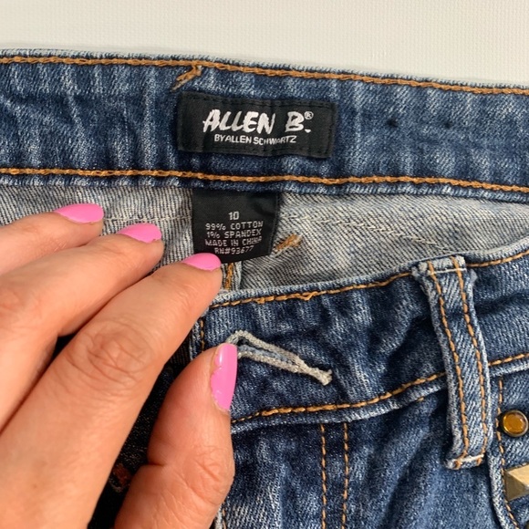 Allen B. By Allen Schwartz | Blue Stud Rhinestone Size 10 Straight Wide Leg - Picture 8 of 11